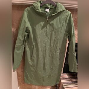 KORS Michael Kors 💯 cotton Light Green Full Zip Hooded Raincoat Windbreaker S